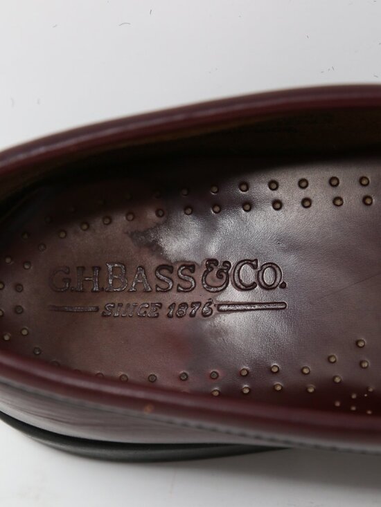 GH Bass Weejuns Penny Loafers Mens 9 D Larson Burgundy Leather Nice main image 5